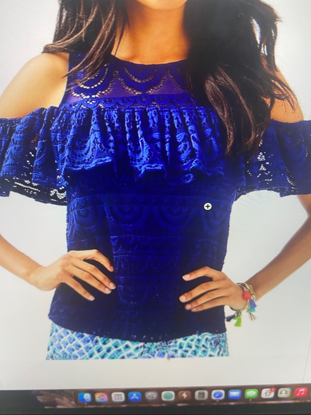 NWT Lilly Pulitzer LYRA Top High Tide Navy Scalloped stripe Lace Small